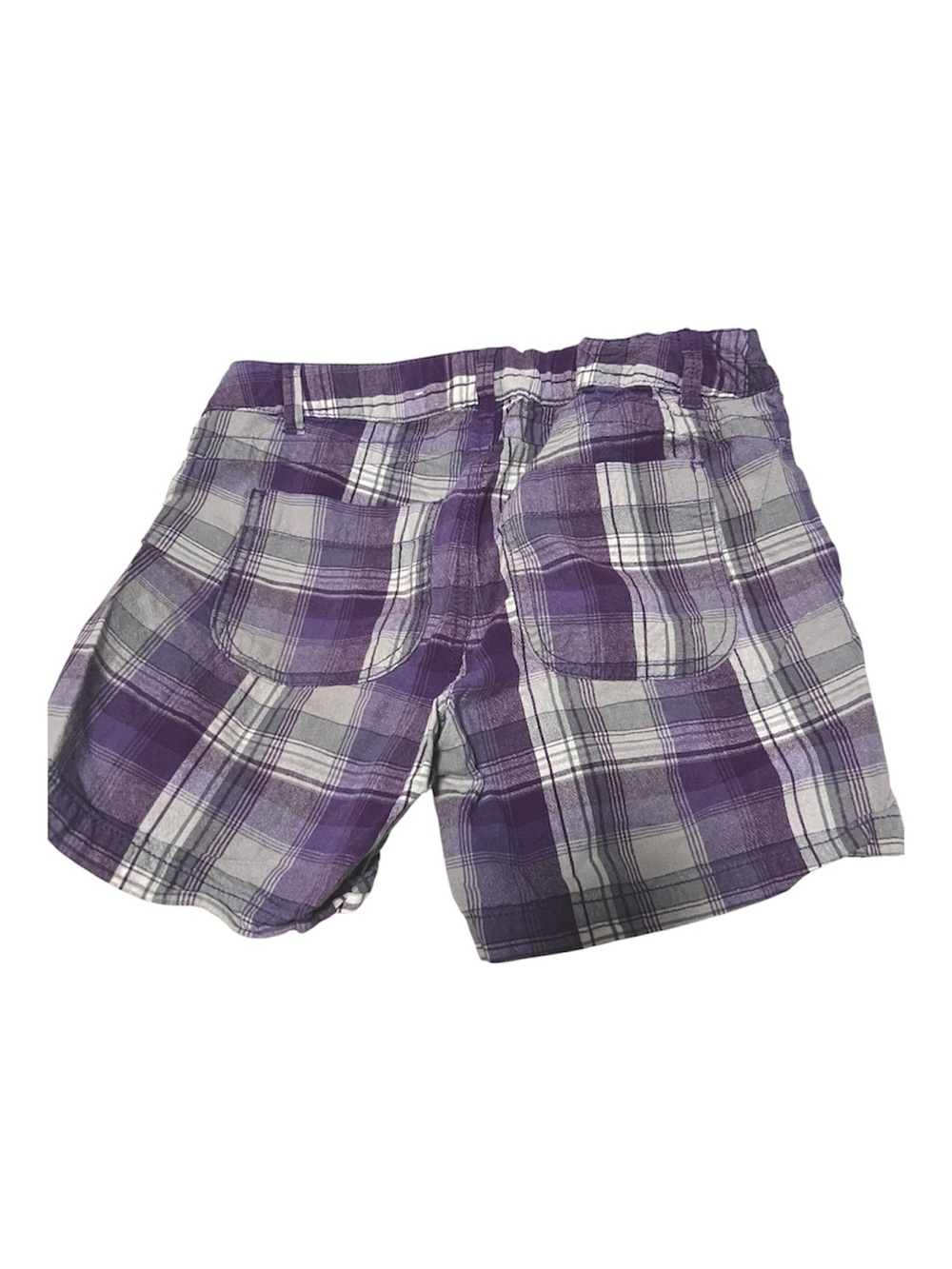Girls Arizona Purple Plaid adjustable waist Casual Shorts sz 12 - Picture 2 of 3